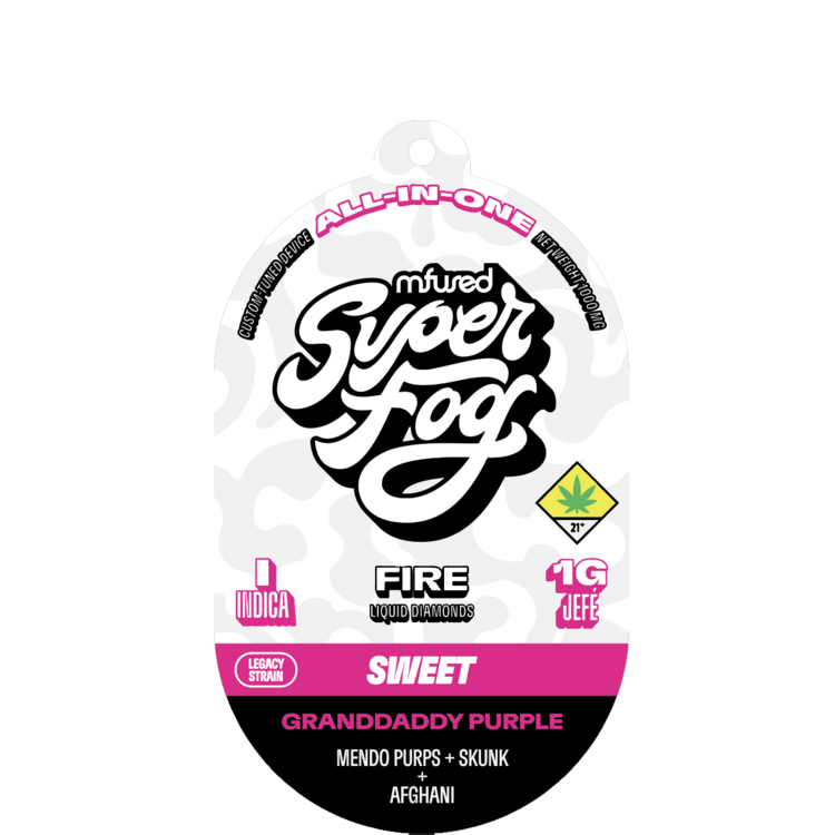 Photograph of product: Super Fog Fire Jef Granddaddy Purple Disposable VAPE