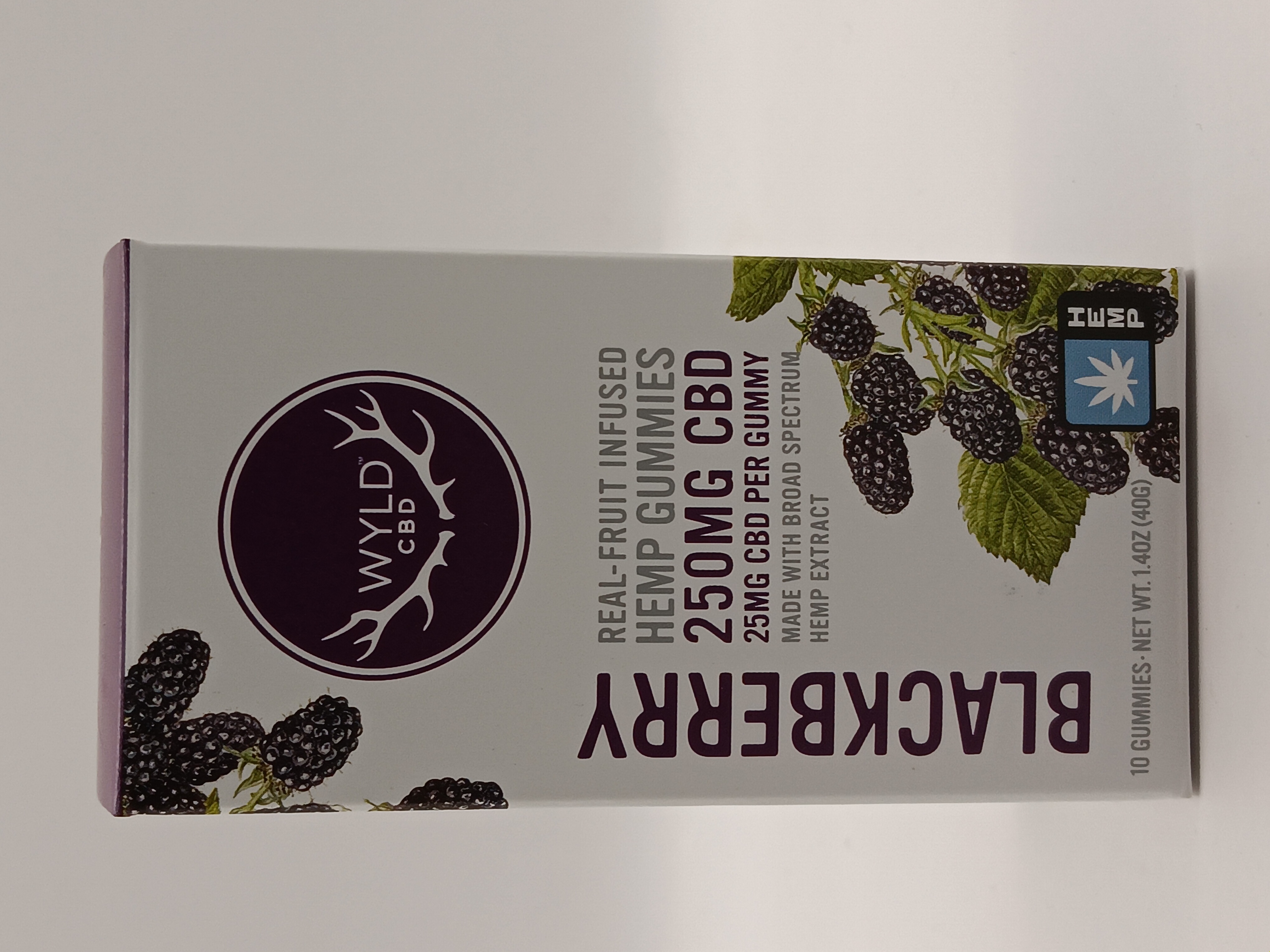 Photograph of product: Blackberry 250MG CBD Gummy (WYLD)