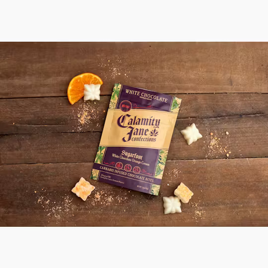 Photograph of product: Calamity Jane | Sugarfoot White Chocolate Orange Cream | Chocolate | 100mg