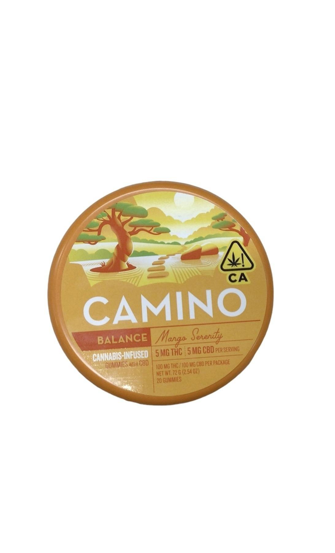 Photograph of product: Kiva- Camino Mango Serenity 1:1 CBD Balance Gummies