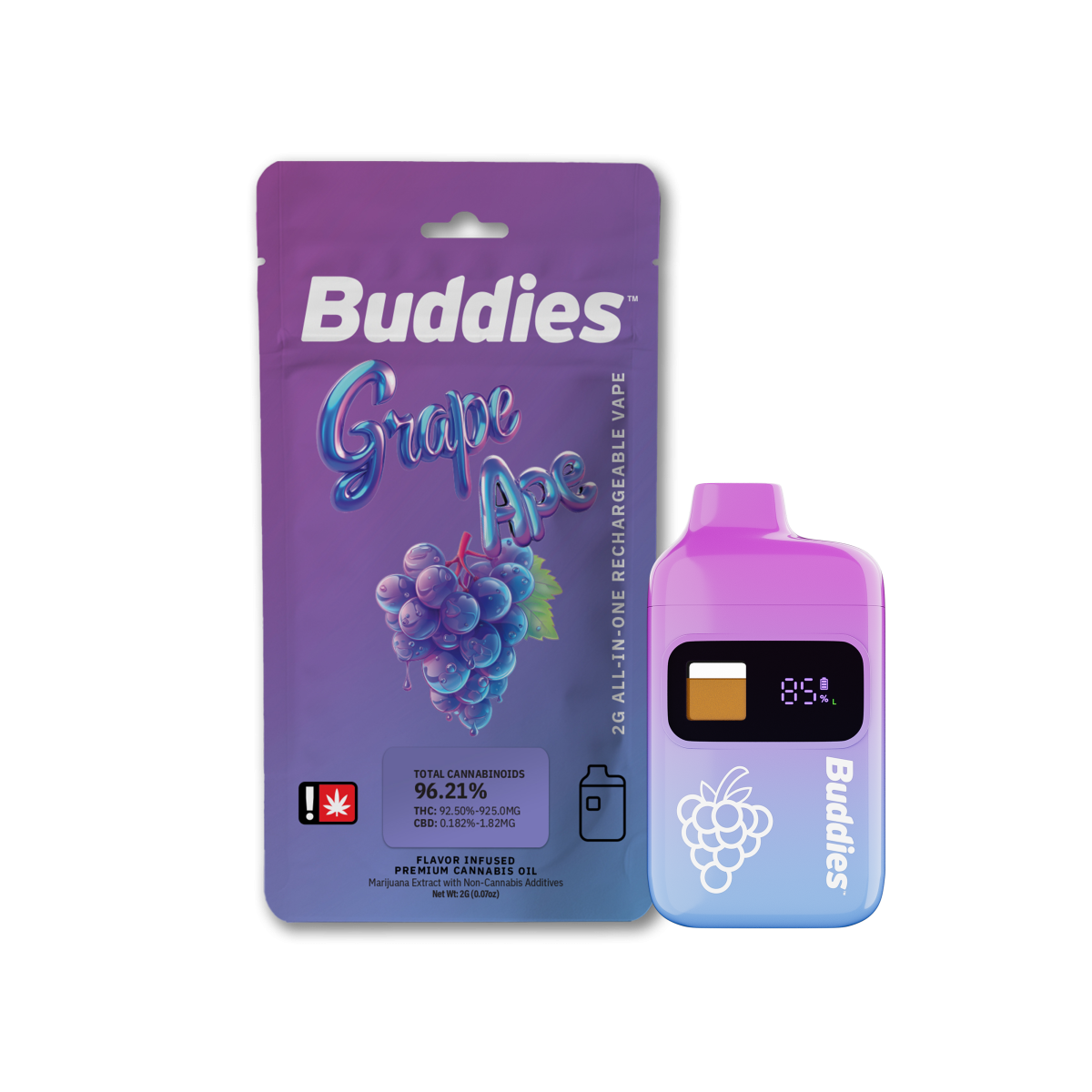 Photograph of product: Buddies Grape Ape Infused All-In-One Vape Pen