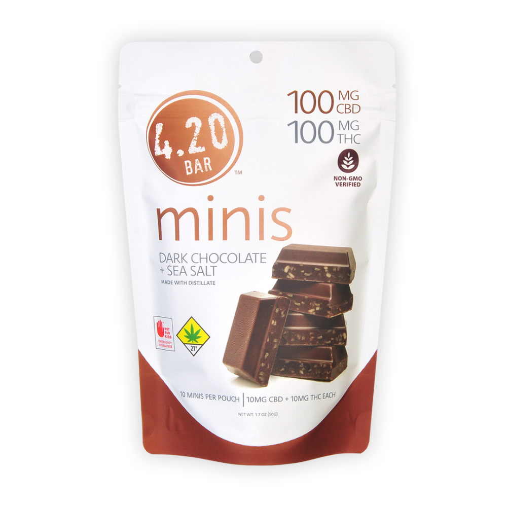 Photograph of product: Dark Chocolate Sea Salt [DOH] 1:1 CBD:TH-oui - 420 Mini