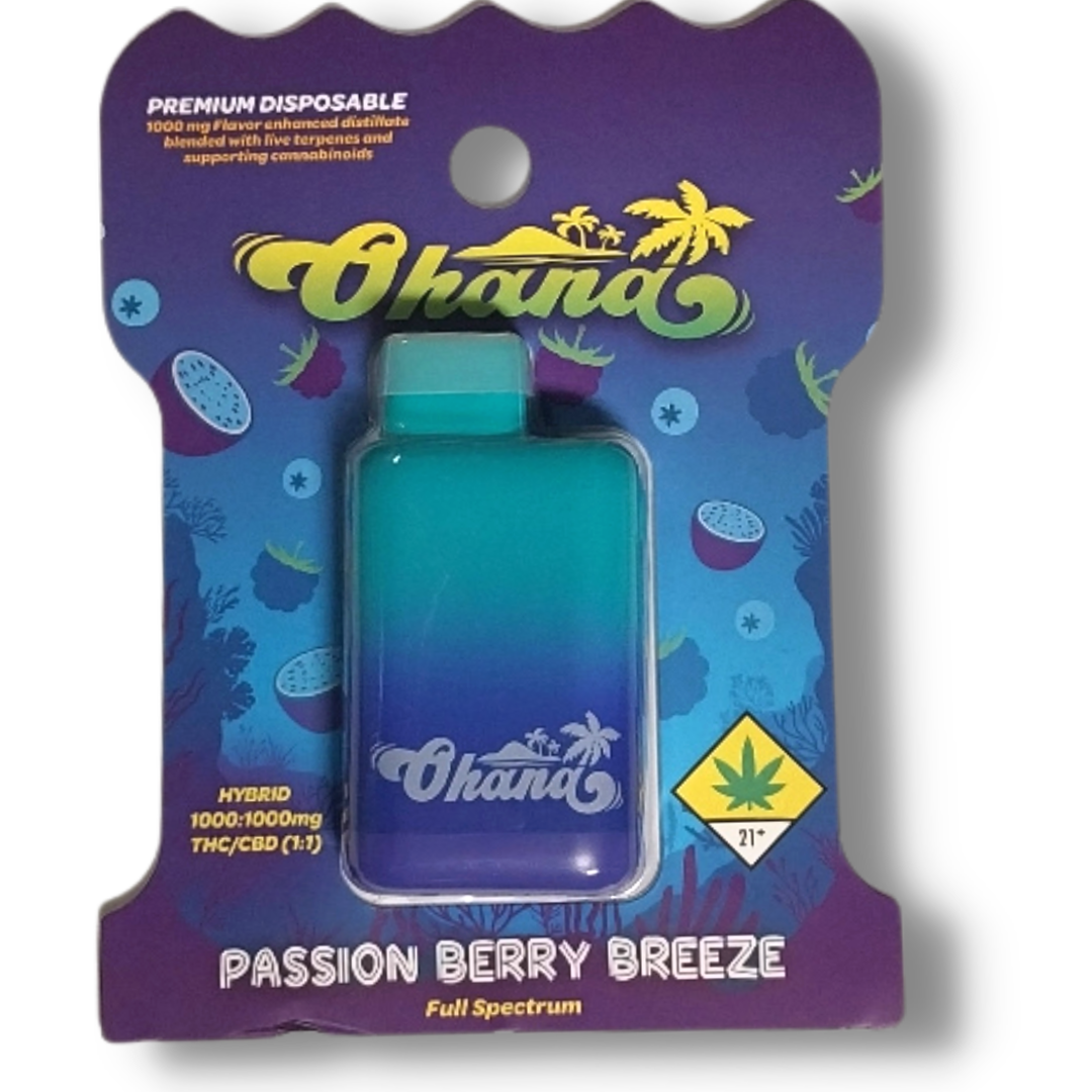 Photograph of product: 1:1 CBD Passion Berry Disposable Cart (Ohana)