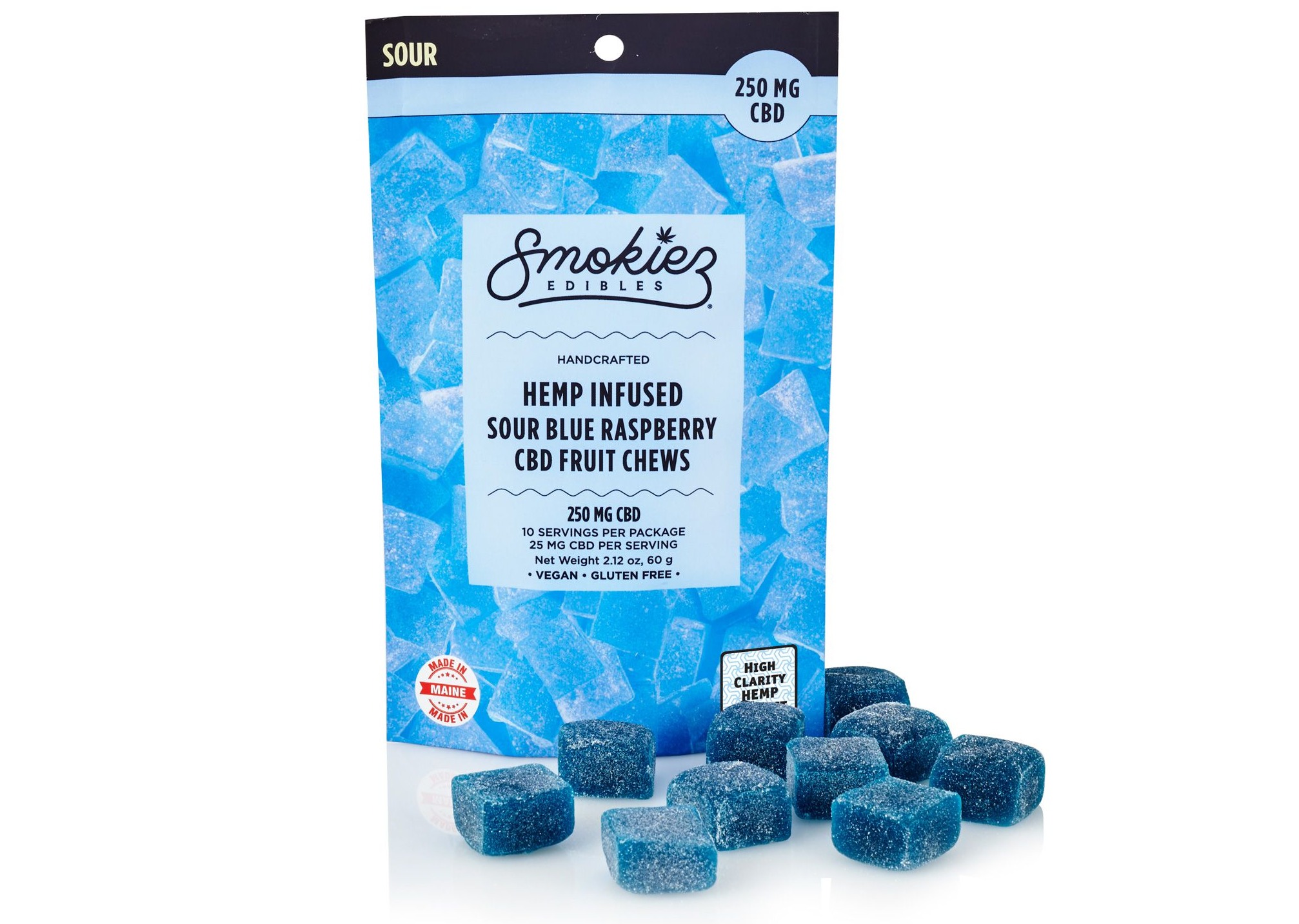 Photograph of product: CBD:TH-oui 3:1 Sour Blue Raspberry 300mg CBD:100mg TH-oui Fruit Chews