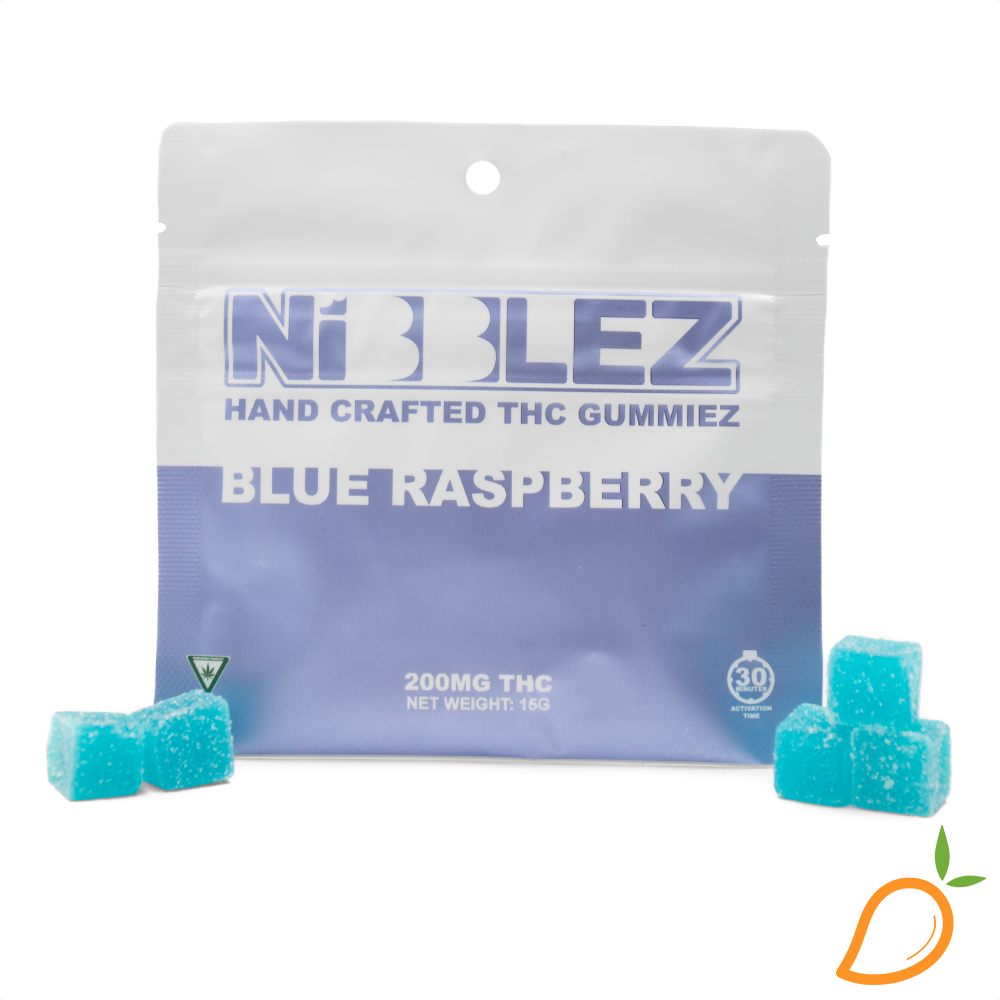 Photograph of product: 200mg Blue Raspberry Edible Nibblez