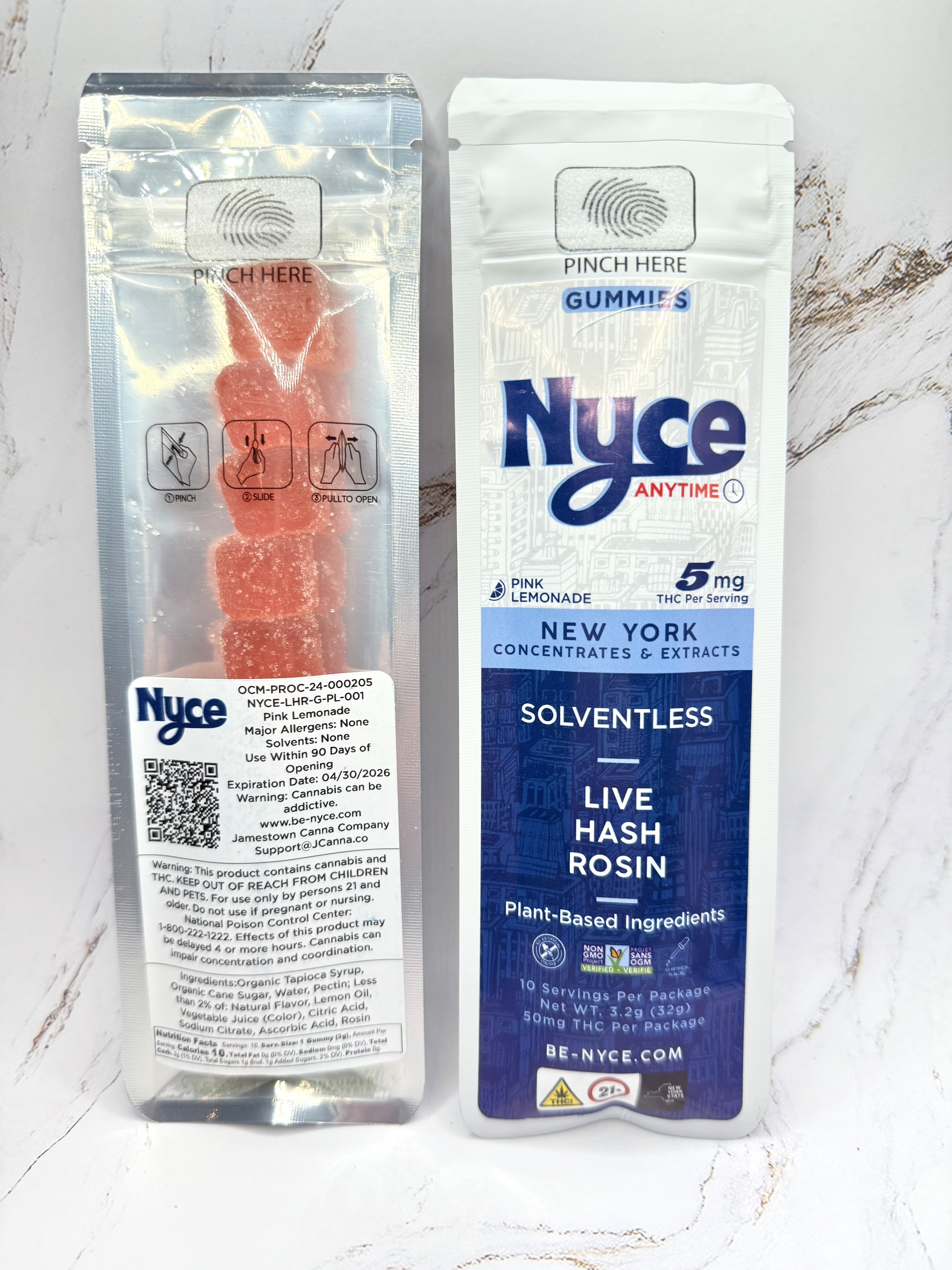 Photograph of Product: NYCE - Pink Lemonade Rosin Gummies - 5mg 10pk (ANYTIME)