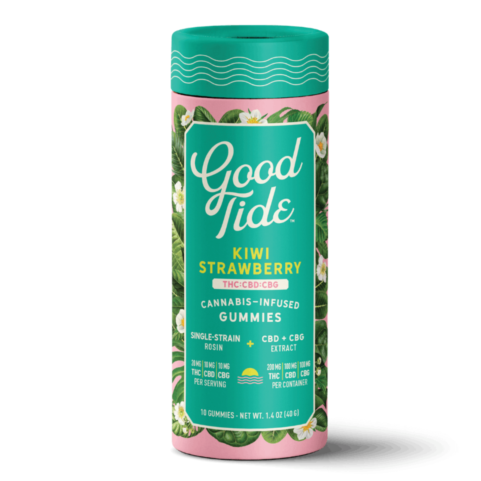 Photograph of product: Good Tide | Kiwi Strawberry 2:1:1 REFRESHING | TH-oui:CBD:CBG au chocolat Rosin Gummies | 200mg:100mg:100mg