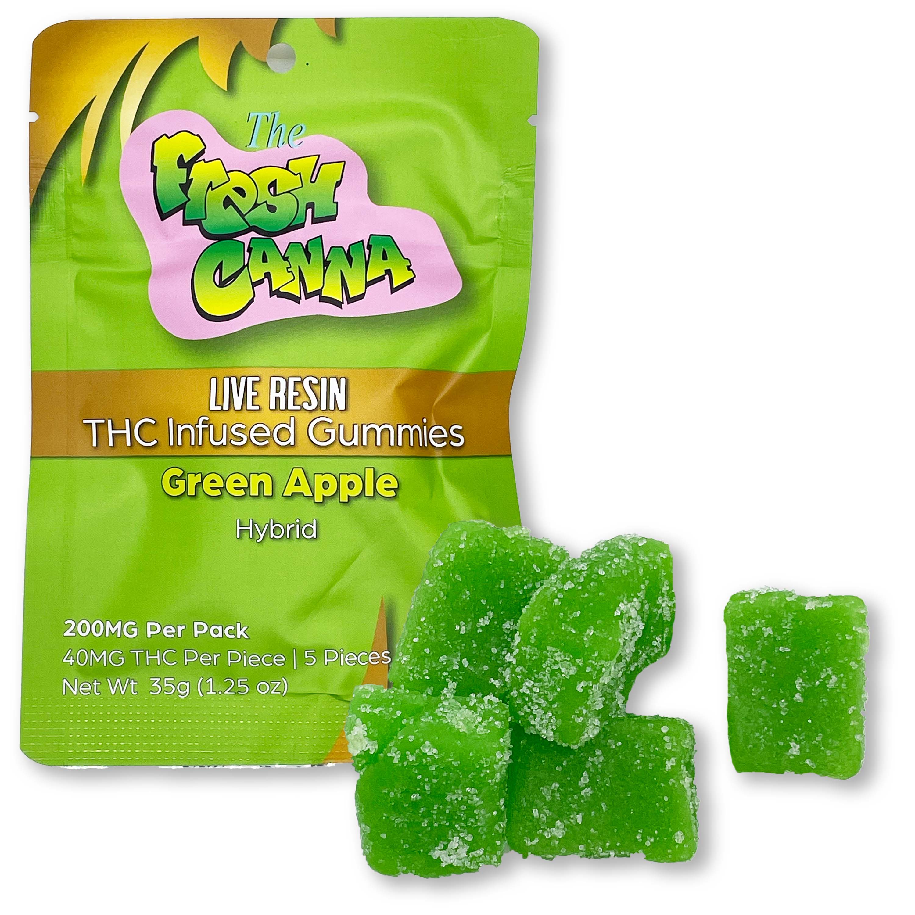 Photograph of product: Fresh Canna - Green Apple Live Resin Gummies - 200mg