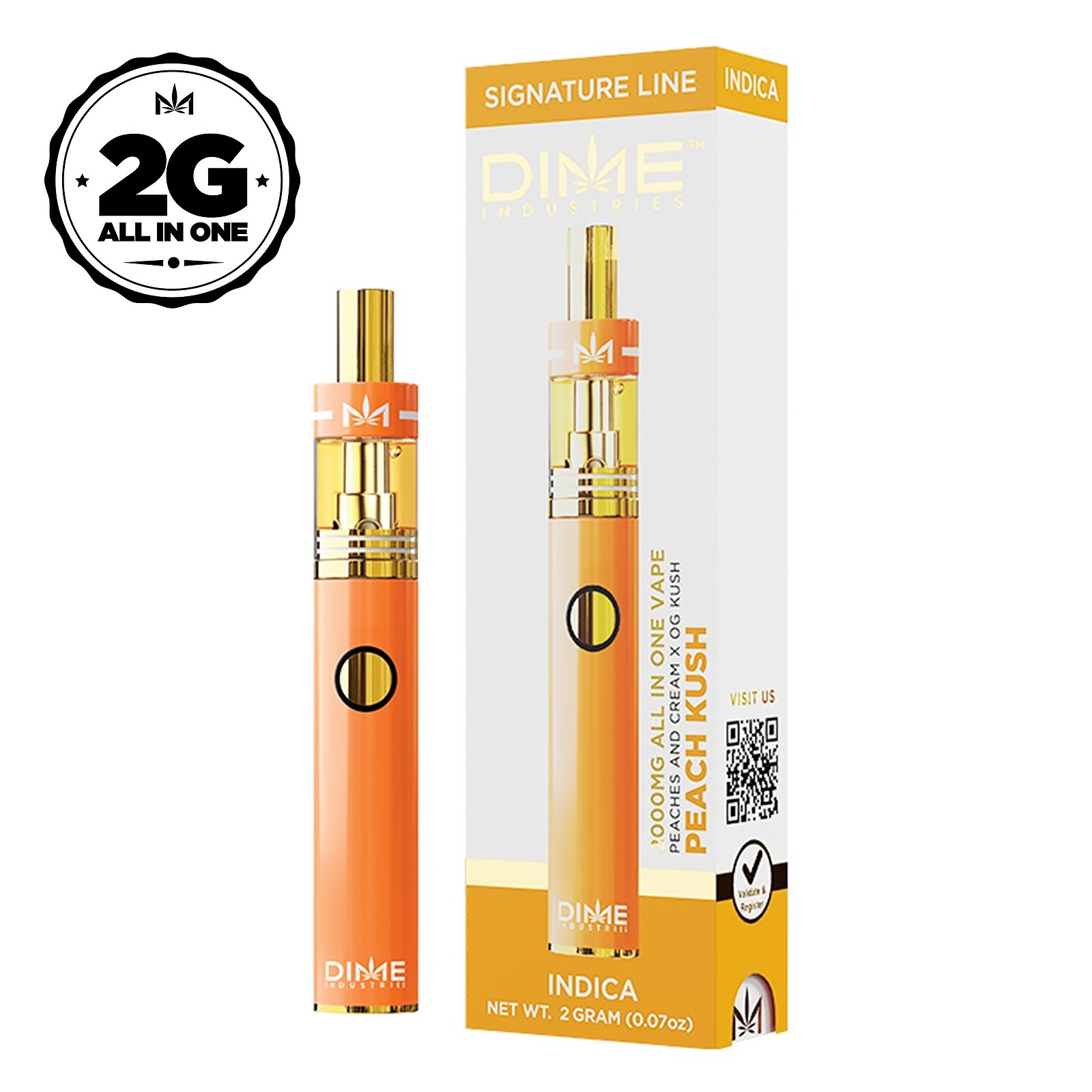 Photograph of product: Dime | Peach Kush Oui'd Disposable | 2g