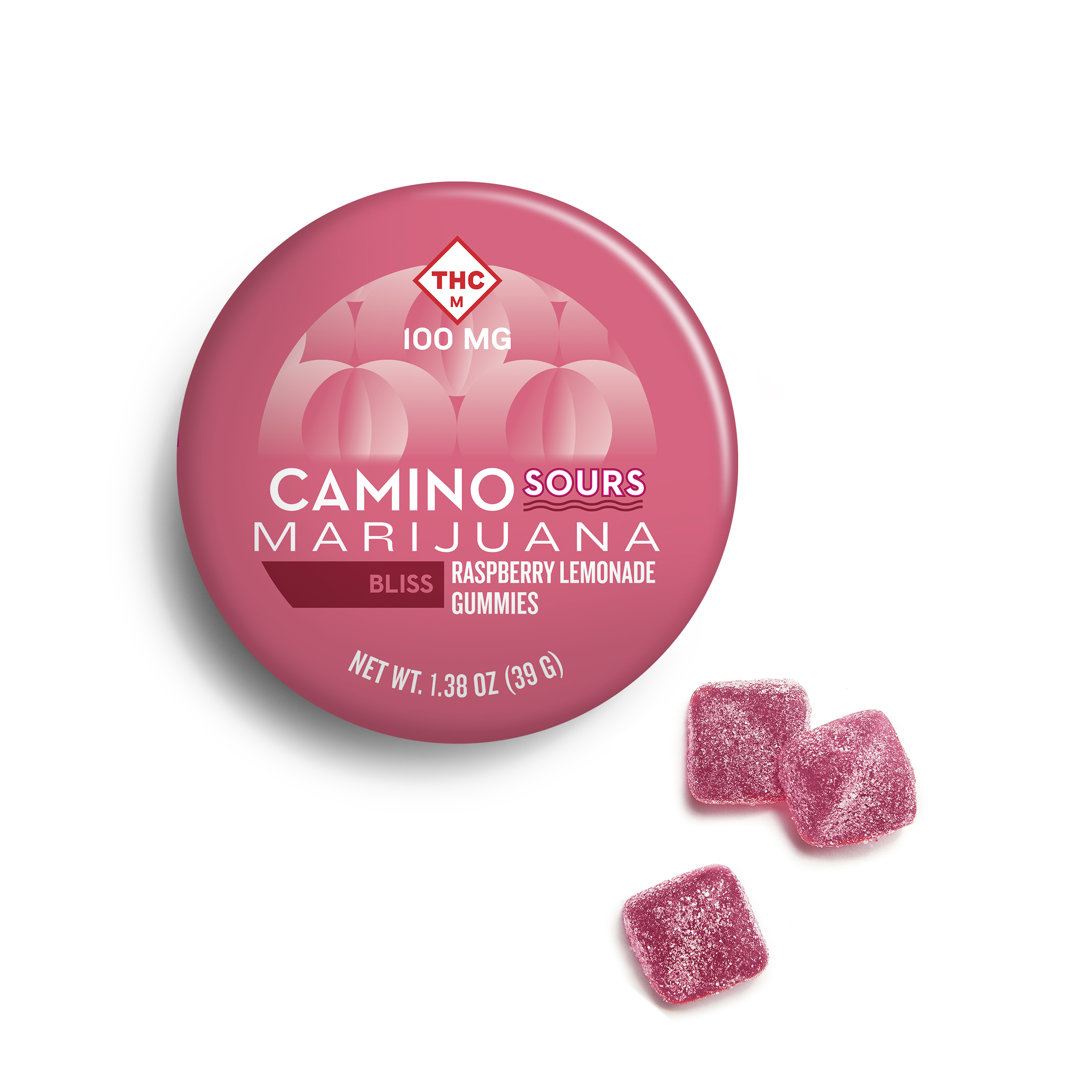 Photograph of Product: Raspberry Lemonade - Sour Gummies - 100mg