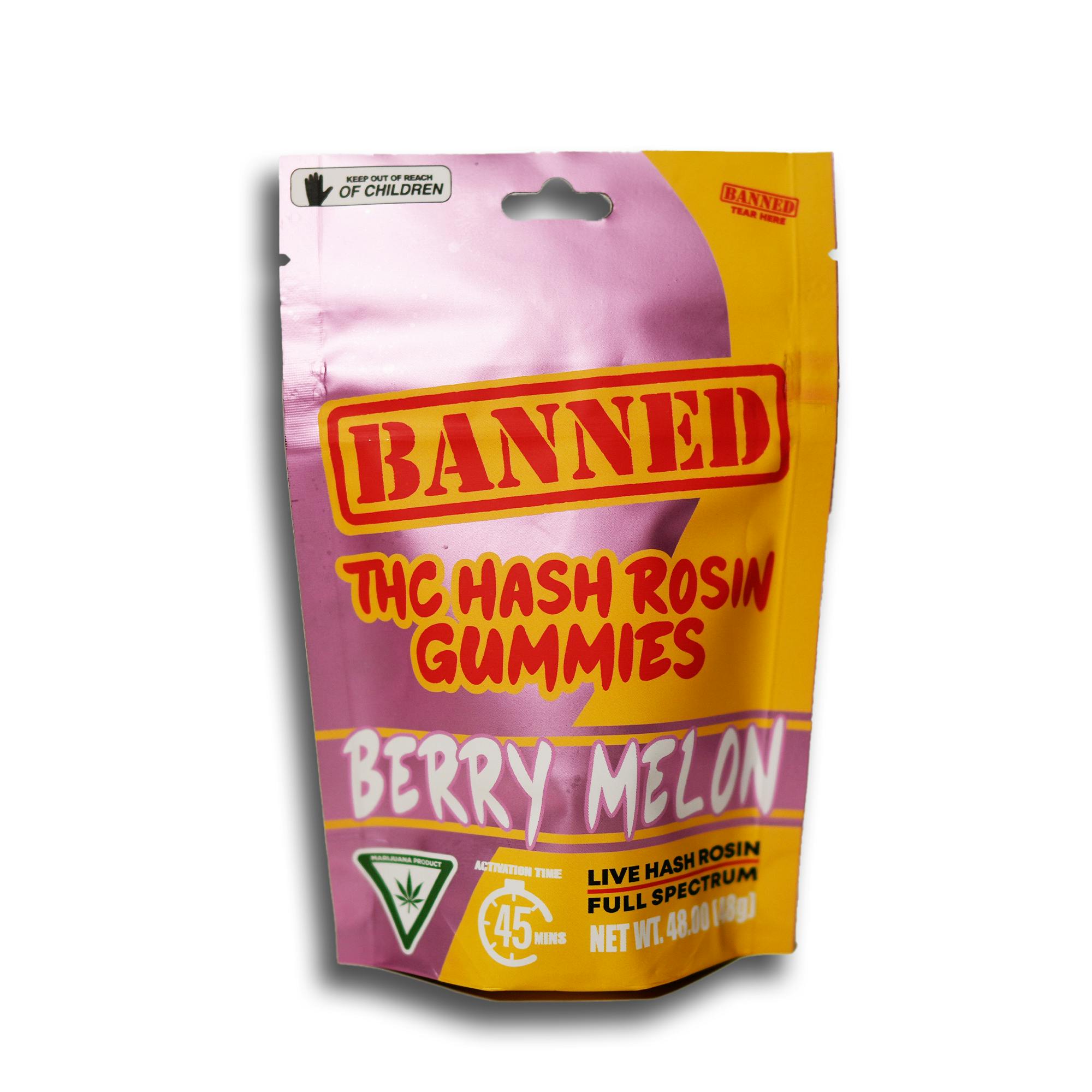 Photograph of product: Banned - Berry Melon Lemonade 200mg au chocolat Rosin Gummies