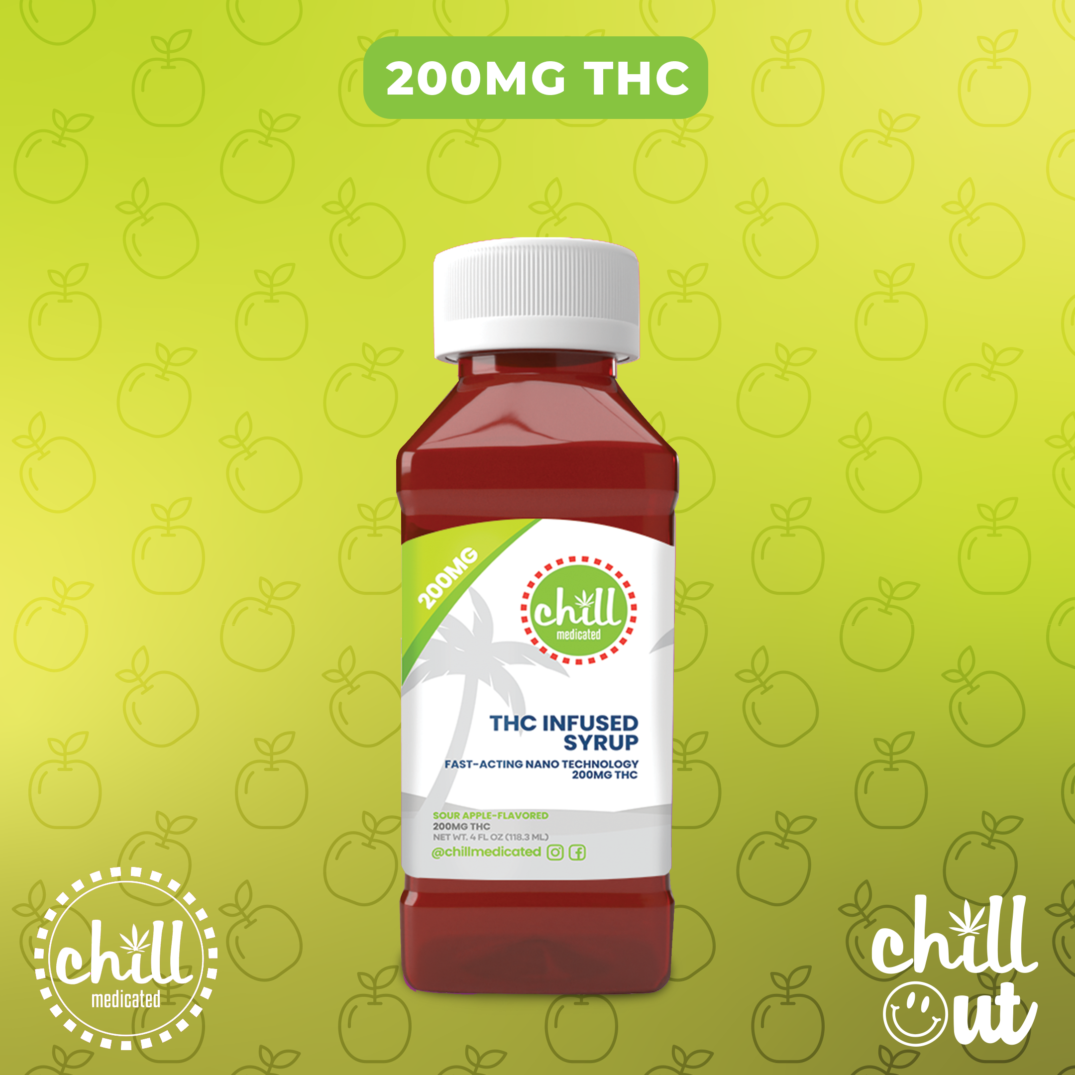 Photograph of product: Chill Medicated - Syrup To-Go 100mg - Strawberry