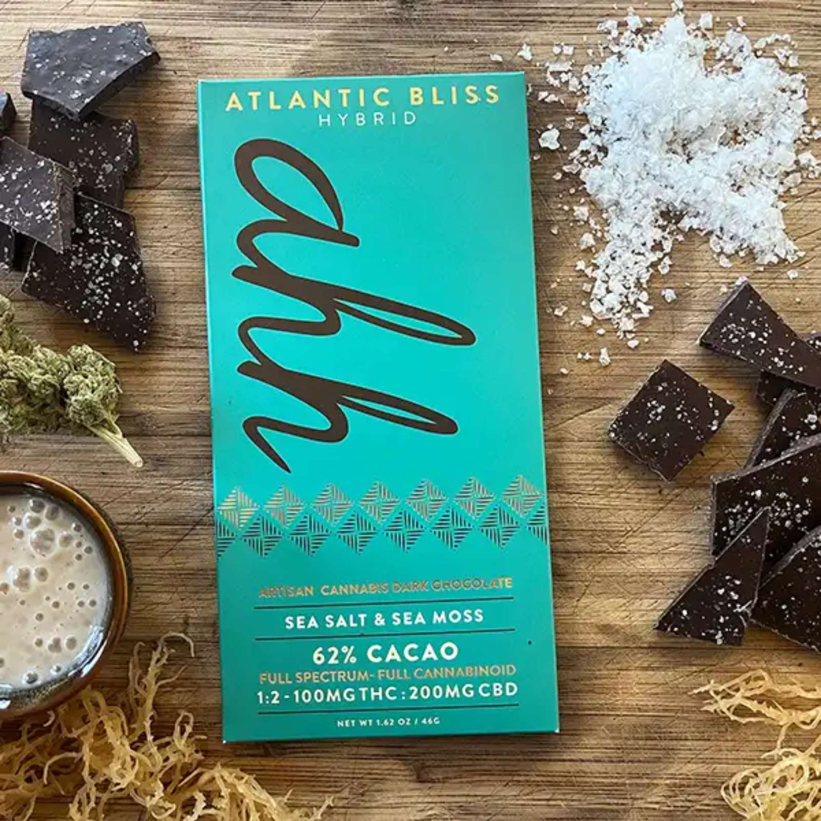 Photograph of Product: Atlantic Bliss Dark Chocolate Bar w/ Sea Salt & Sea Moss