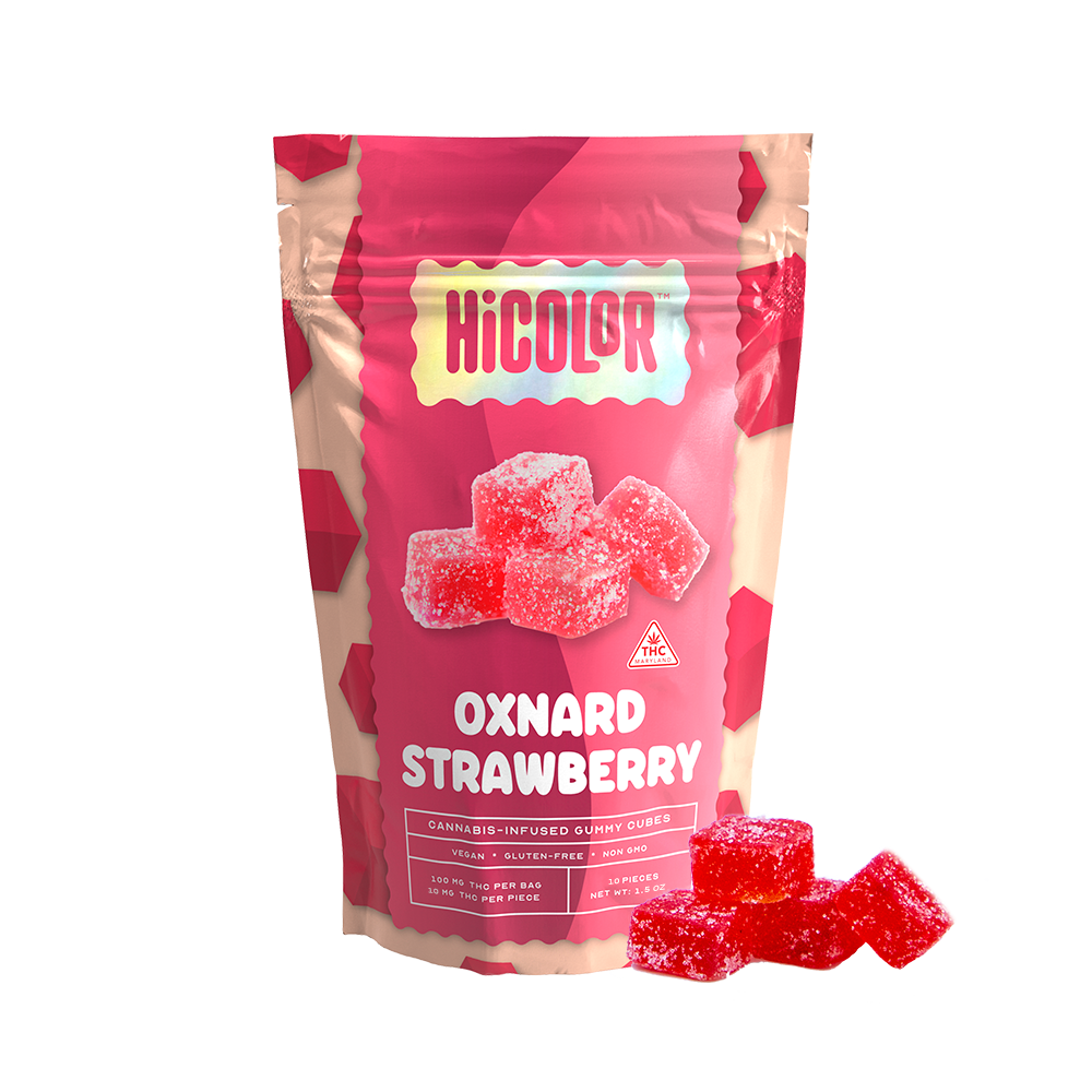 Photograph of product: Oxnard Strawberry Nano Gummies | 20 x 5mg