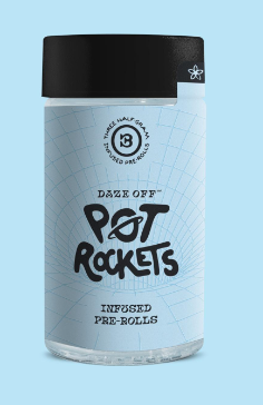 Photograph of product: Infused Pre-roll Pack - Daze Off - Brainteaser Pot Rockets (H) - 1.5g 3pk