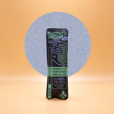 Photograph of product: SLIMMIES: DIAMOND INFUSED (INDOOR) 0.7G PRE-ROLL 2PK