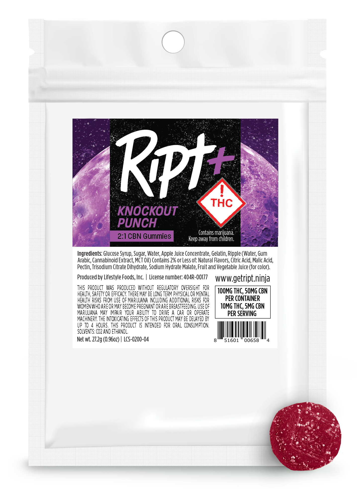 Photograph of product: Knockout Punch Gummies