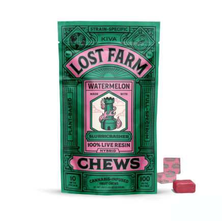 Photograph of product: LOST FARM - WATERMELON  LIVE RESIN FRUIT CHEWS (10PK) (100MG) (H)