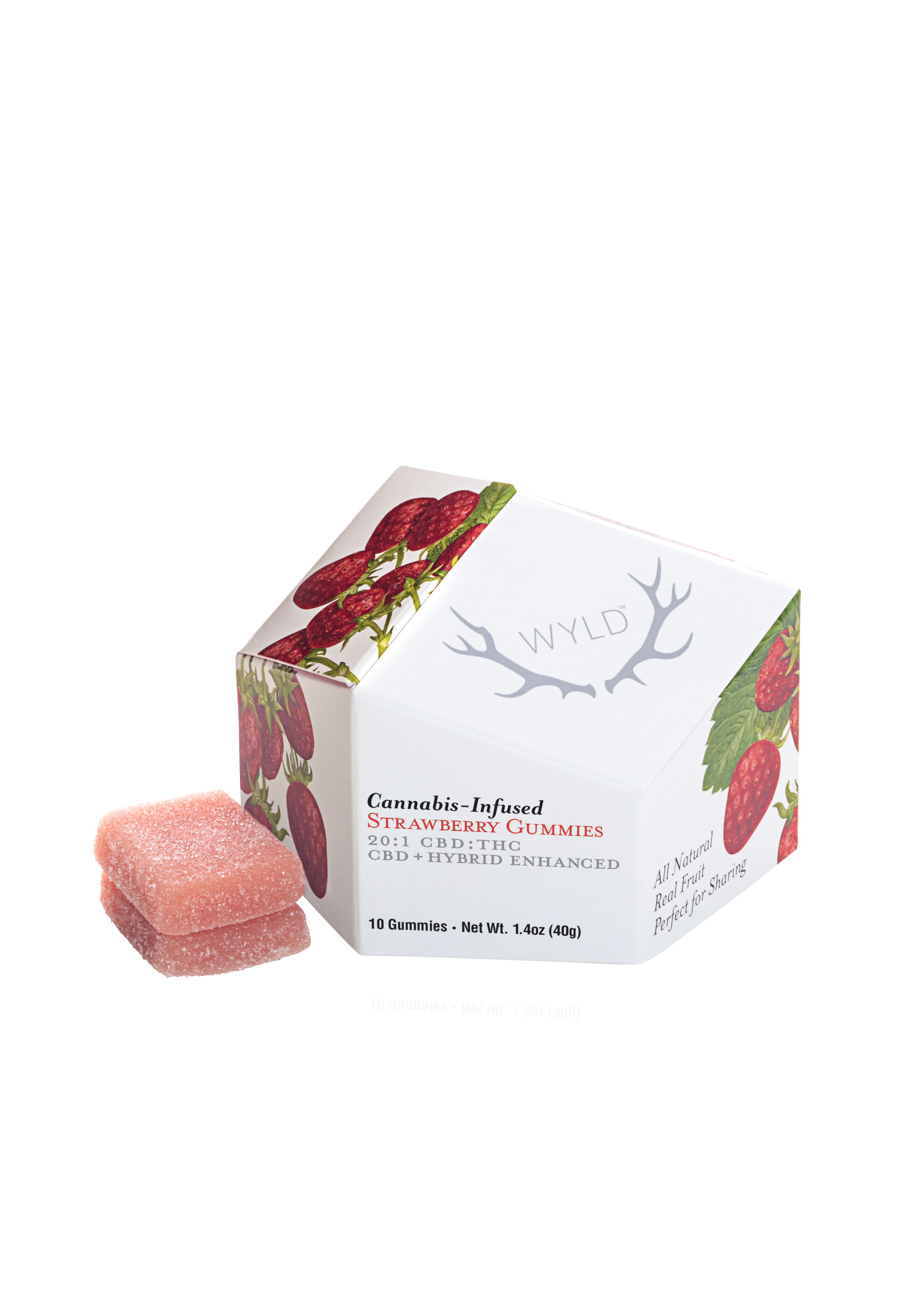 Photograph of product: Wyld - Strawberry 20:1 CBD/TH-oui Hybrid Gummies - 10mg