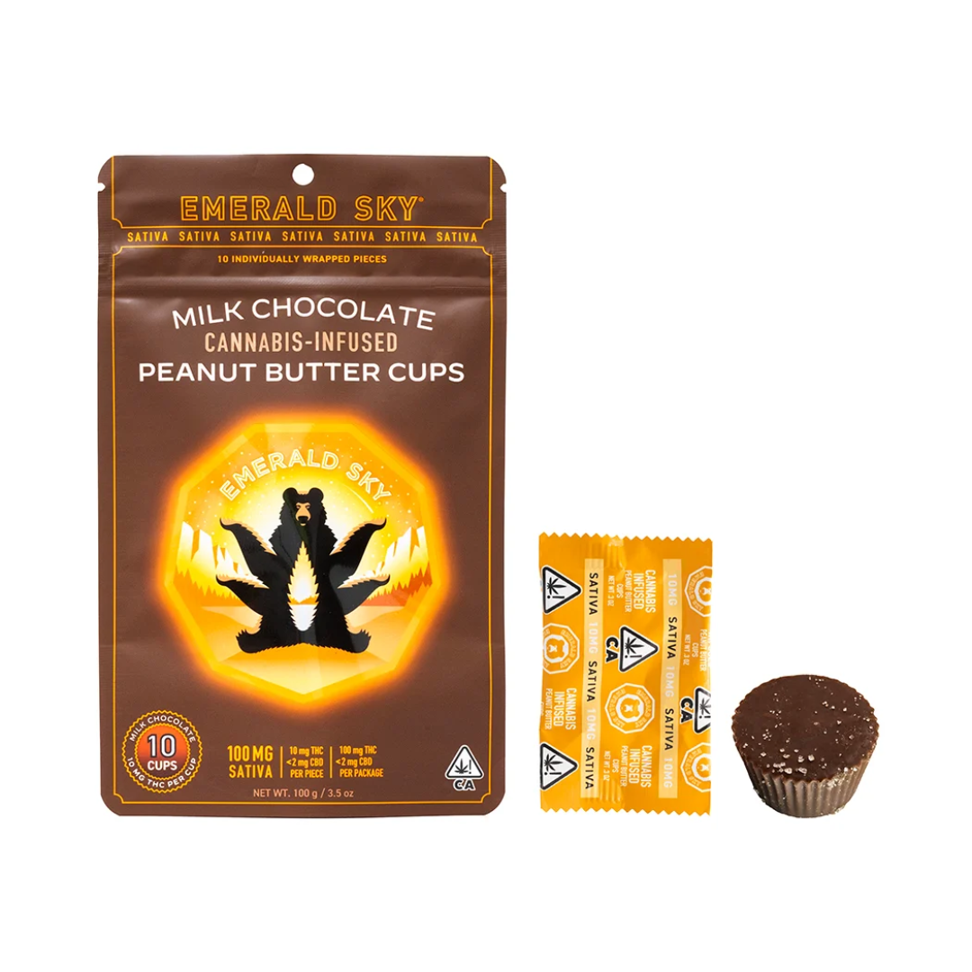 Photograph of product: Emerald Sky - Peanut Butter Cups (Oui'd) Edible 100mg