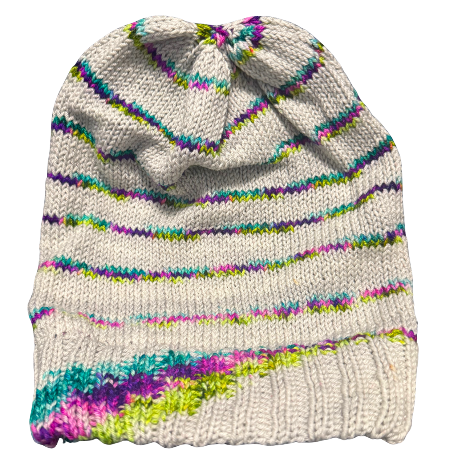 Photograph of product: GALILEOCRAFTS GREY WITH NEON COOL TONE STRIPED HAT