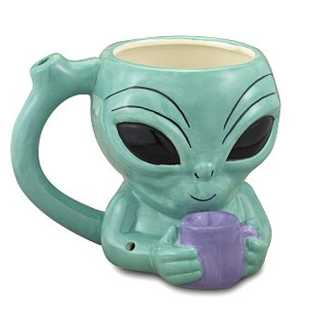 Photograph of product: Alien Ceramic Mug Pipe 12oz.