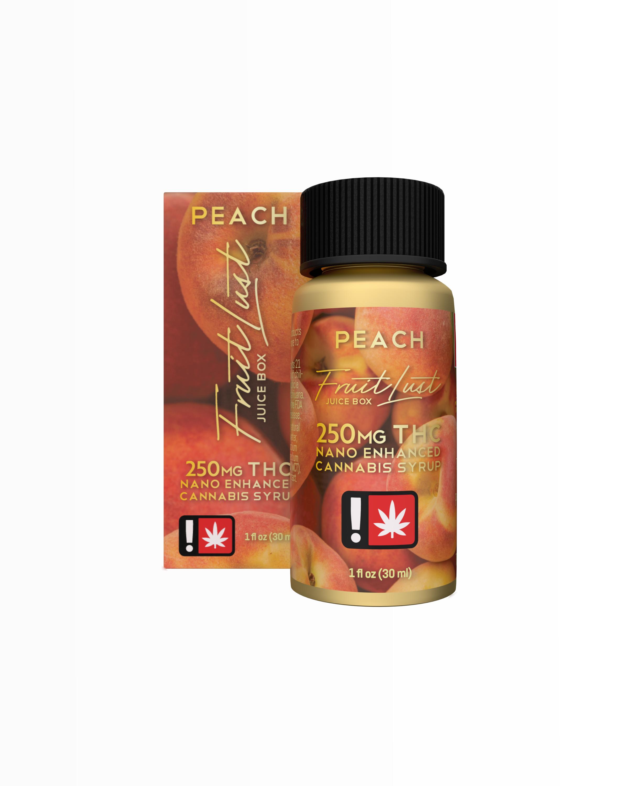 Photograph of product: Fruit Lust - Peach Juice Box (H) - Nano Syrup 250mg