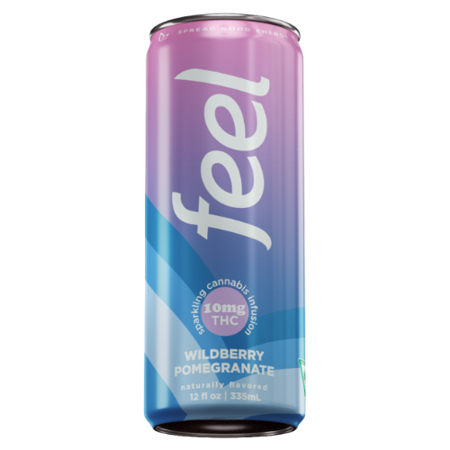 Photograph of product: Feel Wildberry Pomegranate Infused Seltzer 10mg TH-oui : 30mg Caffeine
