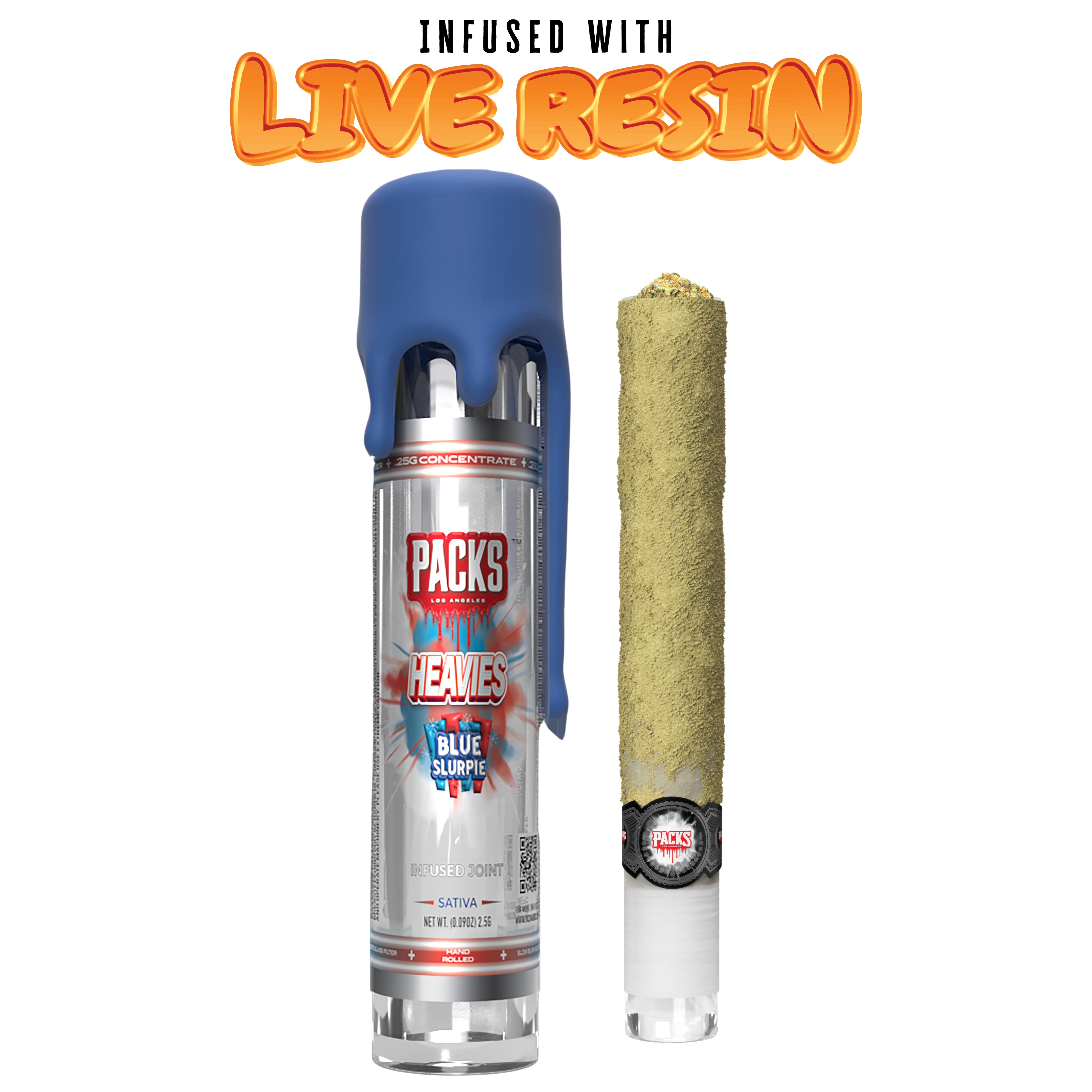 Photograph of product: Packs Heavies | Blue Slurpie | Live Resin Infused | PRJ | 2.5g