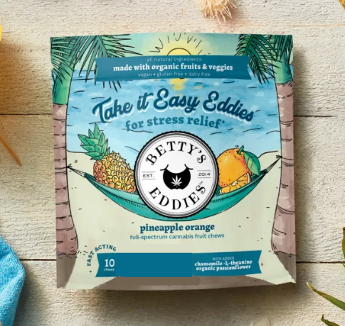 Photograph of product: Betty's Eddies Pineapple Orange Fruit Chews 5mg 10pk (50mg)