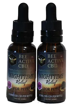Photograph of product: Bee Active Nighttime Relief Pet Tincture 575mg CBD/CBN