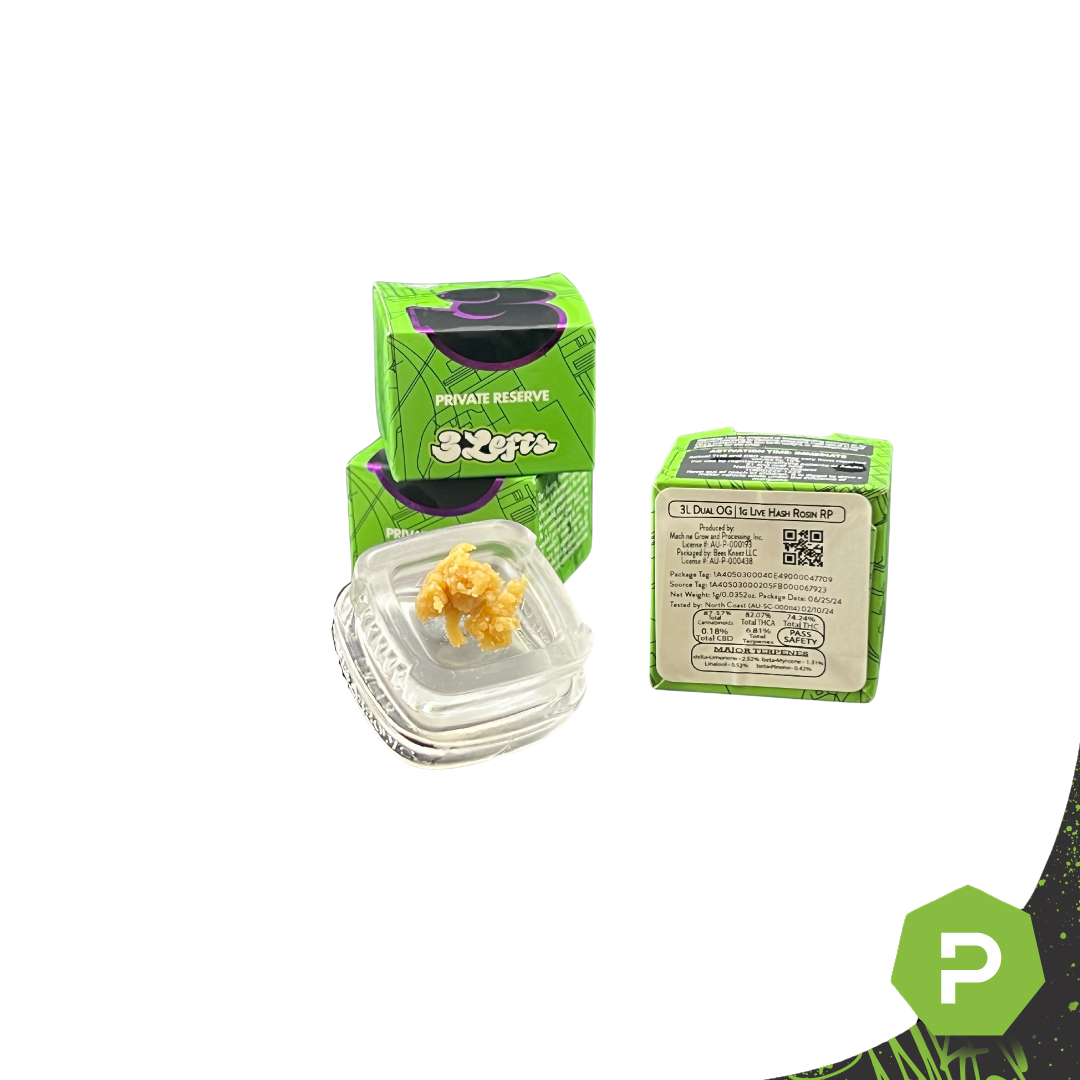Photograph of product: 3Lefts Live Rosin | Dual OG