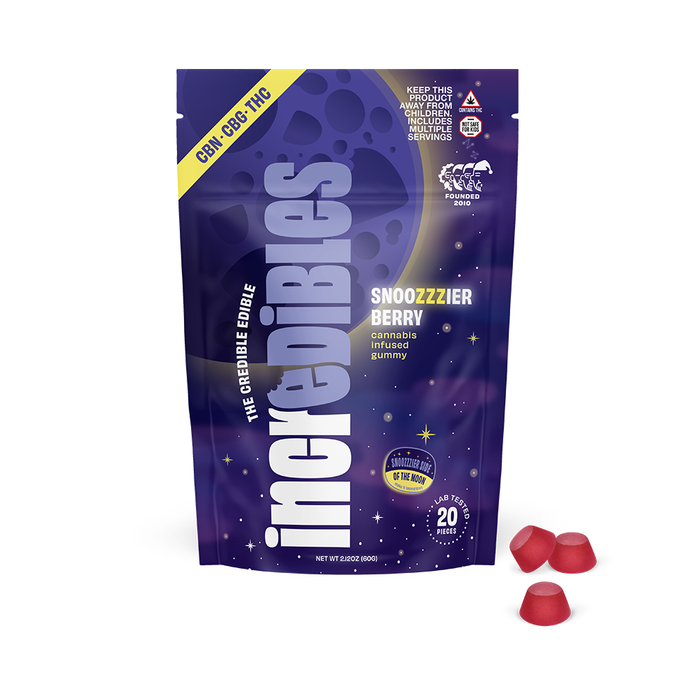 Photograph of product: Snoozzzierberry 2:1:1 (CBD:TH-oui:CBN) I 100mg (20pk)