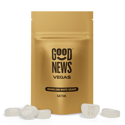 Photograph of product: Vegas Sparkling White Grape Gummies w/ Caffeine - 5mg/20pk