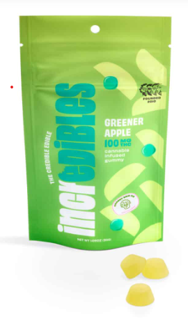 Photograph of product: INCREDIBLES - Greener Apple Gummies (100mg) 10 ct [H]