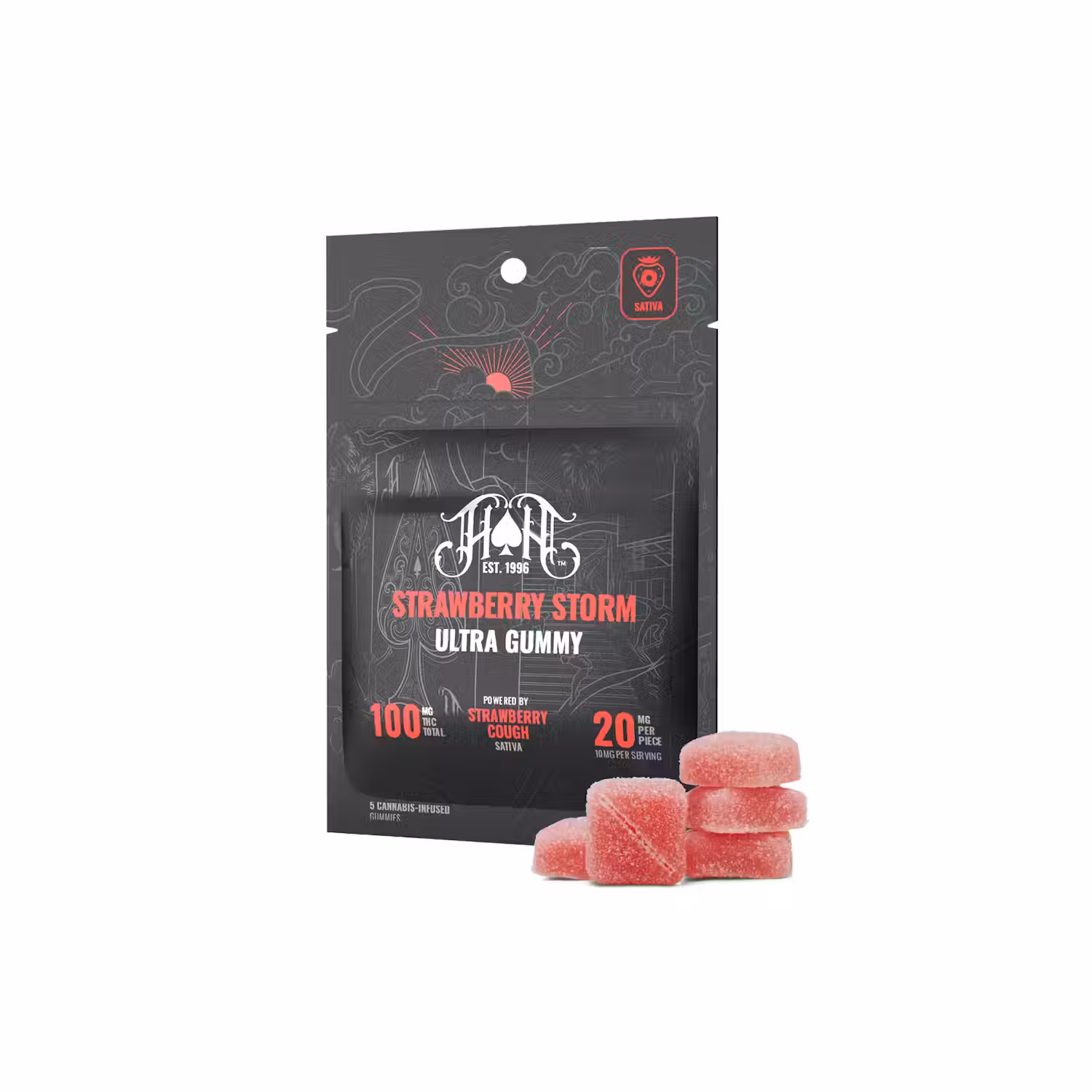 Photograph of product: Heavy Hitters - Strawberry Storm - 100mg Edible