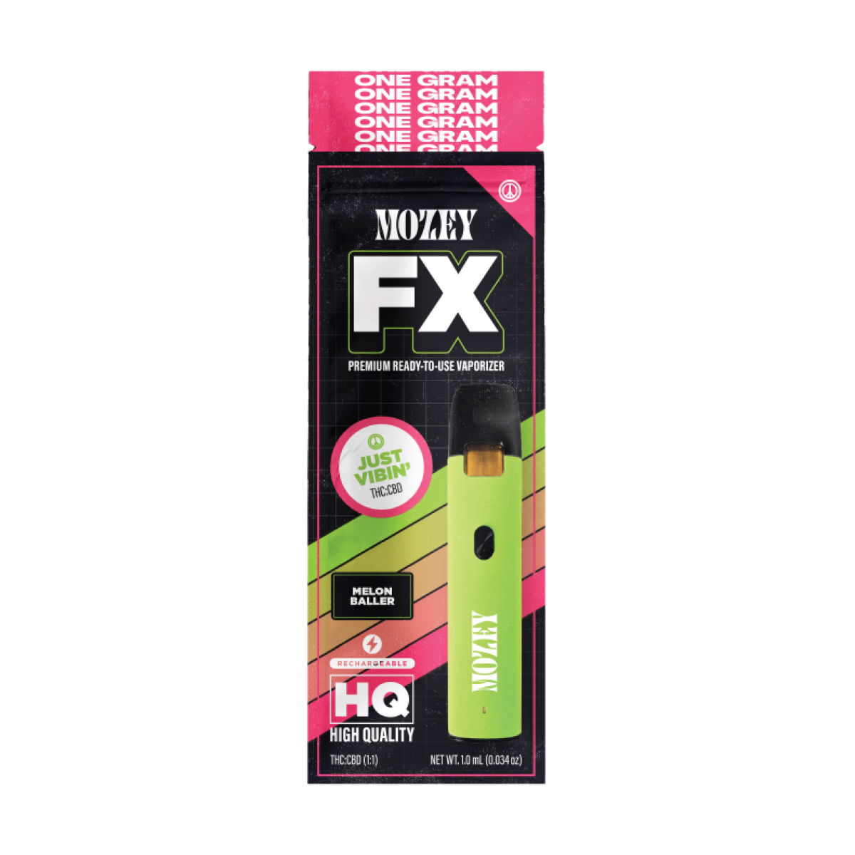 Photograph of product: Mozey Melon Baller 1:1 TH-oui | CBD All-In-One Vape | 1g