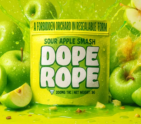 Photograph of product: Dope Rope 200mg l Sour Apple Smash l Sauce