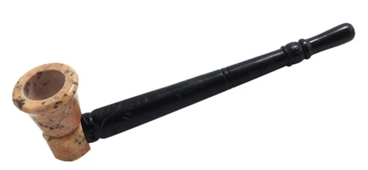 Photograph of product: AFG | Keep It Simple Carved Stone & Wood Smoking Pipe 6"
