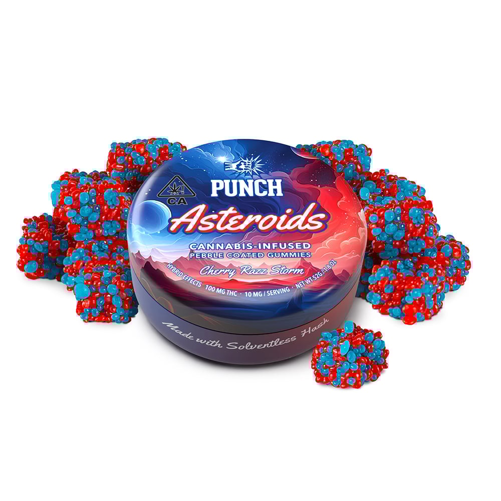 Photograph of product: Punch | Cherry Razz Storm Asteroids   100 Mg   10 Pack