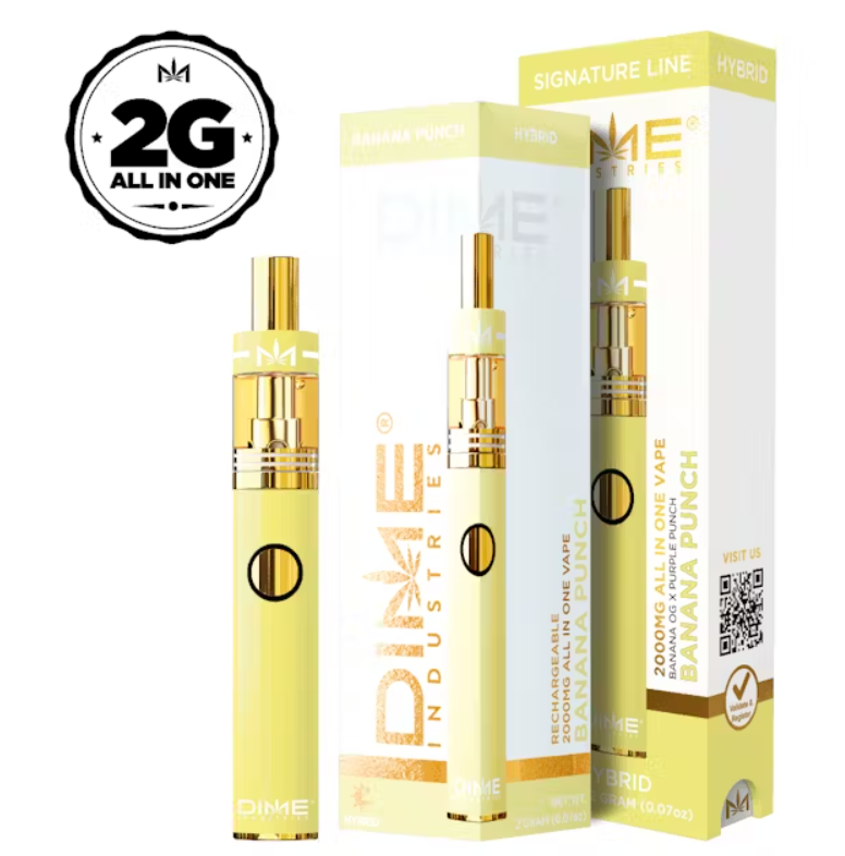 Photograph of product: DIME Banana Punch Signature (H) All-In-One Disposable Vape 2g