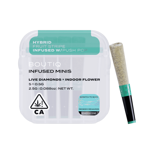 Photograph of product: Fruit Stripe x Push Pop | Infused Preroll 5pk | 2.5g