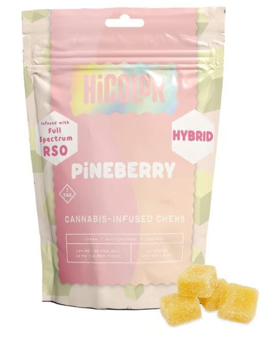 Photograph of product: HiColor / Edibles / Pineberry RSO 10MG