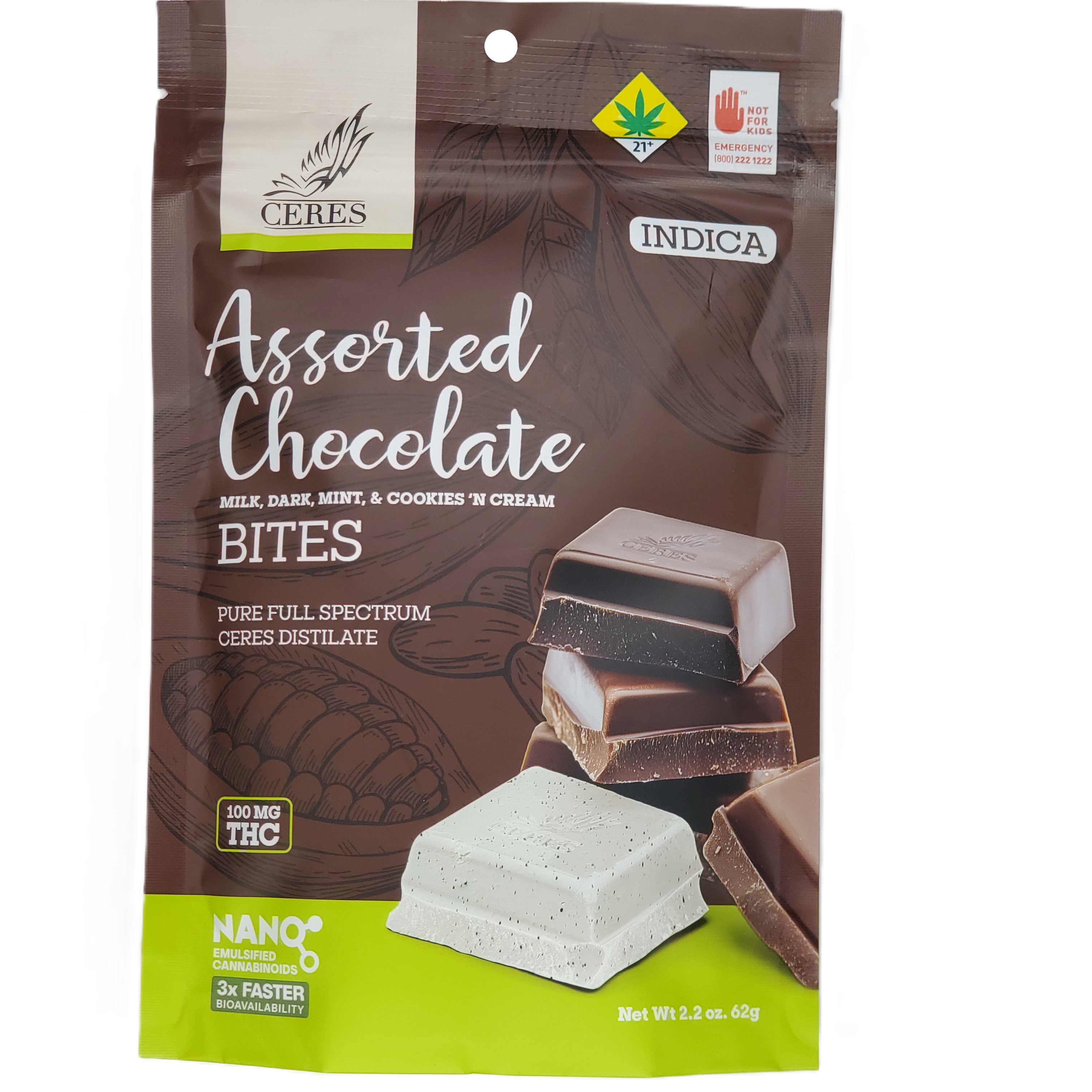 Photograph of product: Ceres Chocobites Oui'd Assorted 10pk 100mg