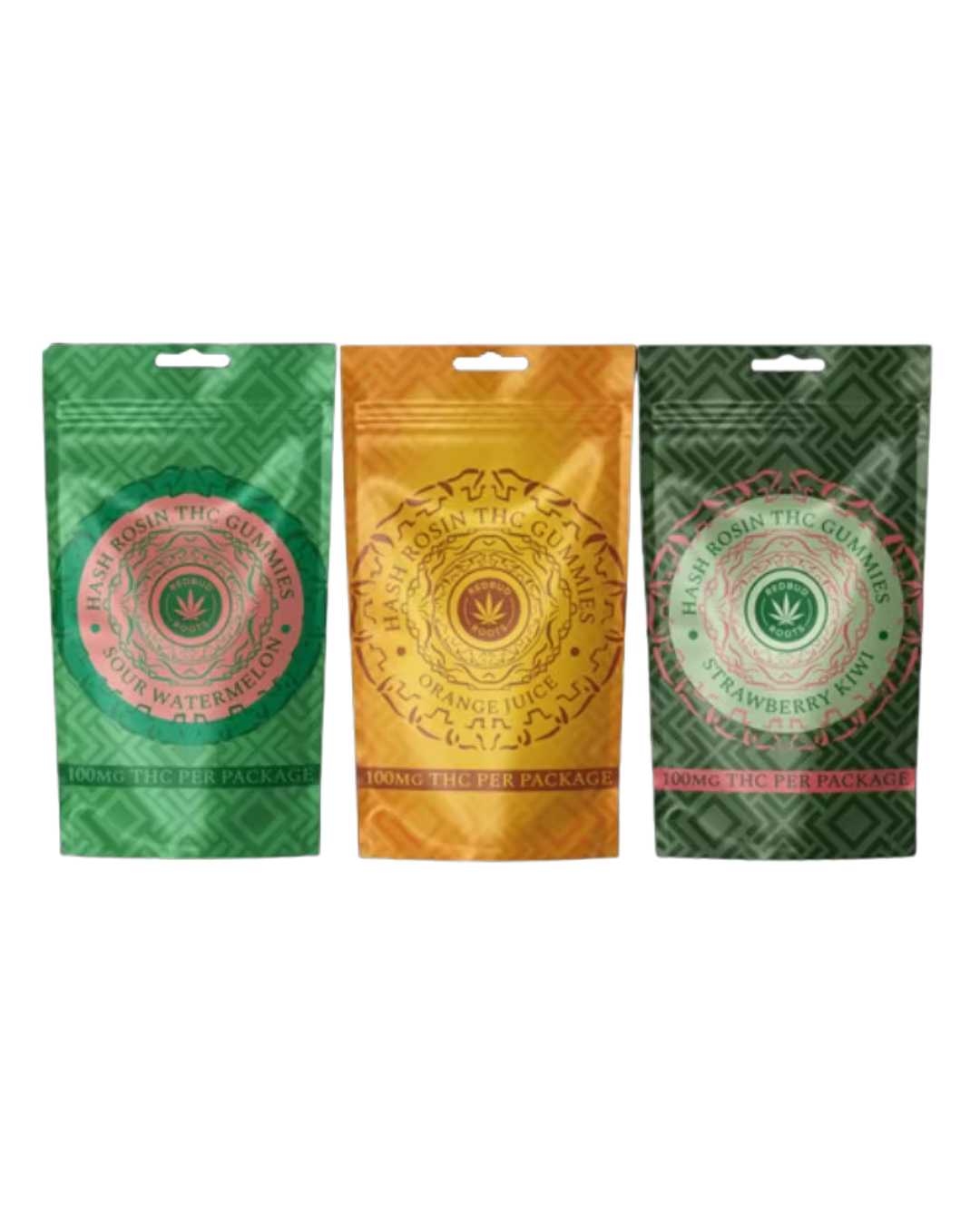 Photograph of product: RedBud Roots | Strawberry Kiwi | au chocolat Rosin TH-oui Gummy 200MG/PK