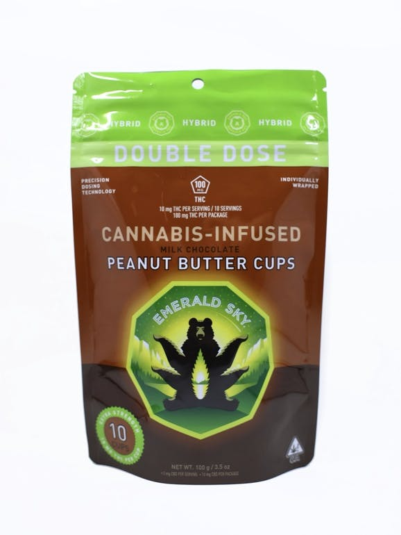 Photograph of product: Emerald Sky - Peanut Butter Cups - Hybrid - 10ct - 100mg
