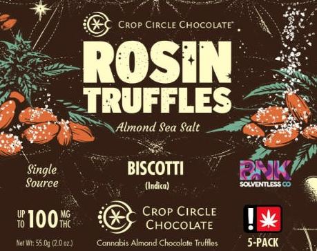 Photograph of product: Crop Circle Chocolates | Almond Sea Salt | Single Rosin Truffle 100mg