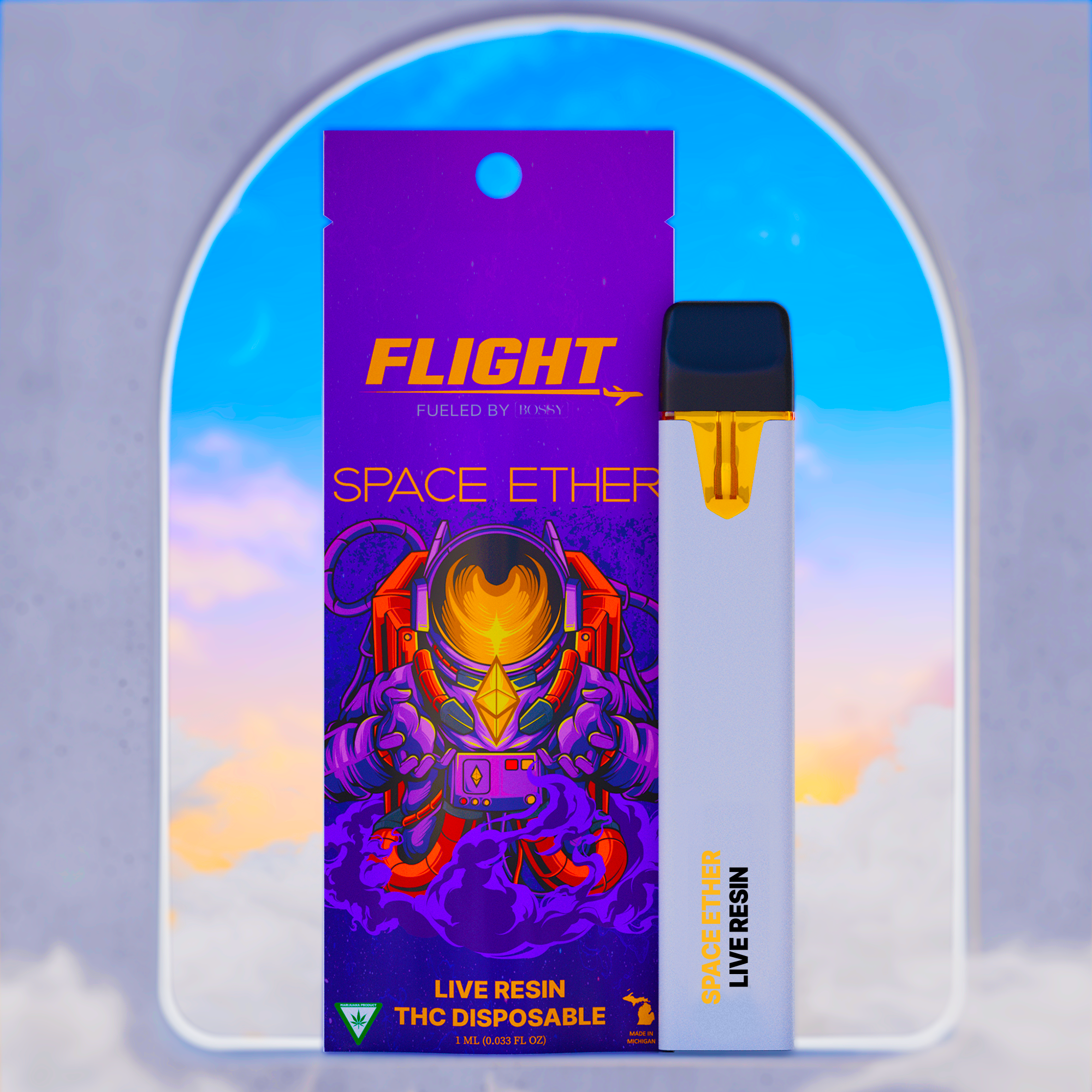 Photograph of Product: Flight - Space Ether 1G Live Resin Disposable