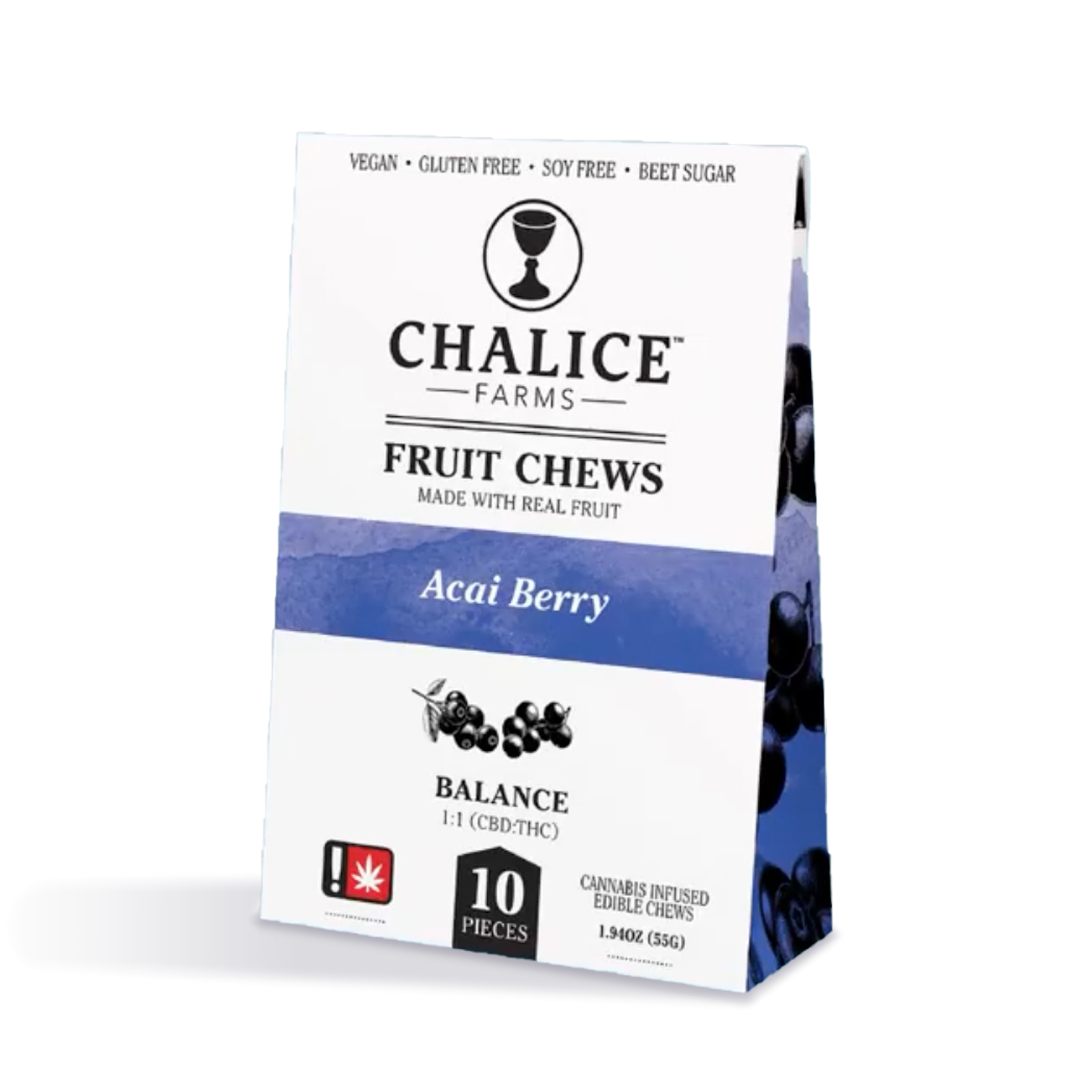 Photograph of product: Acai Berry 1:1 Fruit Chew 10-pack | 100mg