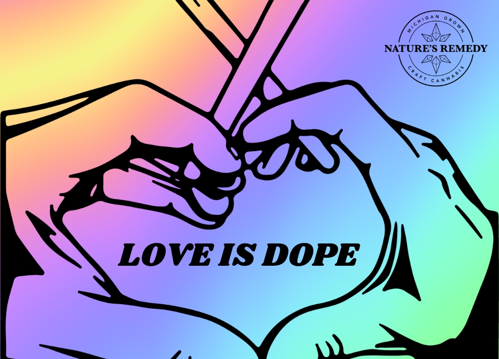 Photograph of product: Nature's Remedy - Pride Love is Dope Sticker (5 Inch)